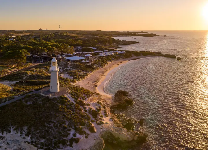 Bathurst Point lighthouse on the headland at Rottnest Island